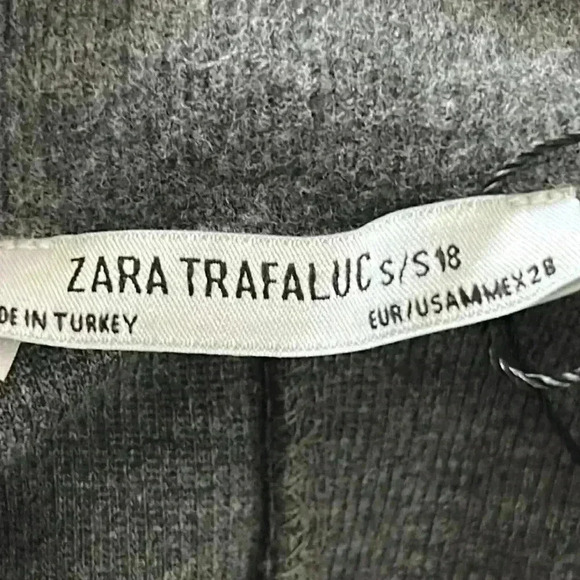 ZARA TRAFALUC Gray High Neck Short Sleeve A Line Midi Dress Size Small - NWOT - Picture 5 of 6